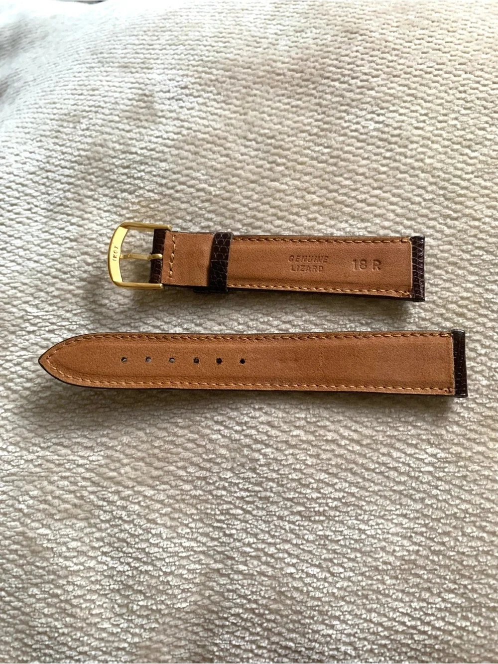 Men’s 18mm Regular Brown Genuine Lizard Skin 2 Piece Watch Strap Band